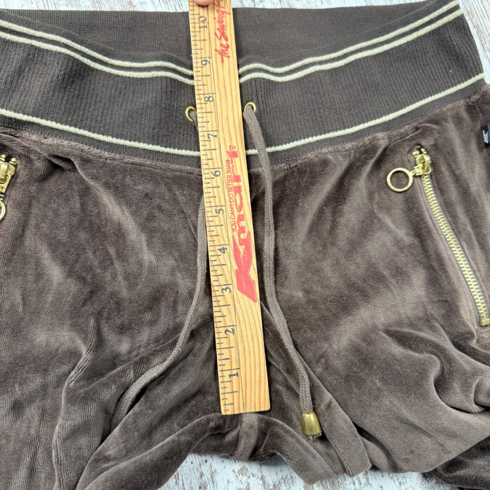 VTG Y2K Self Esteem Brown Velour Tracksuit Set Zip Jacket Flare Pants Medium - Picture 12 of 14
